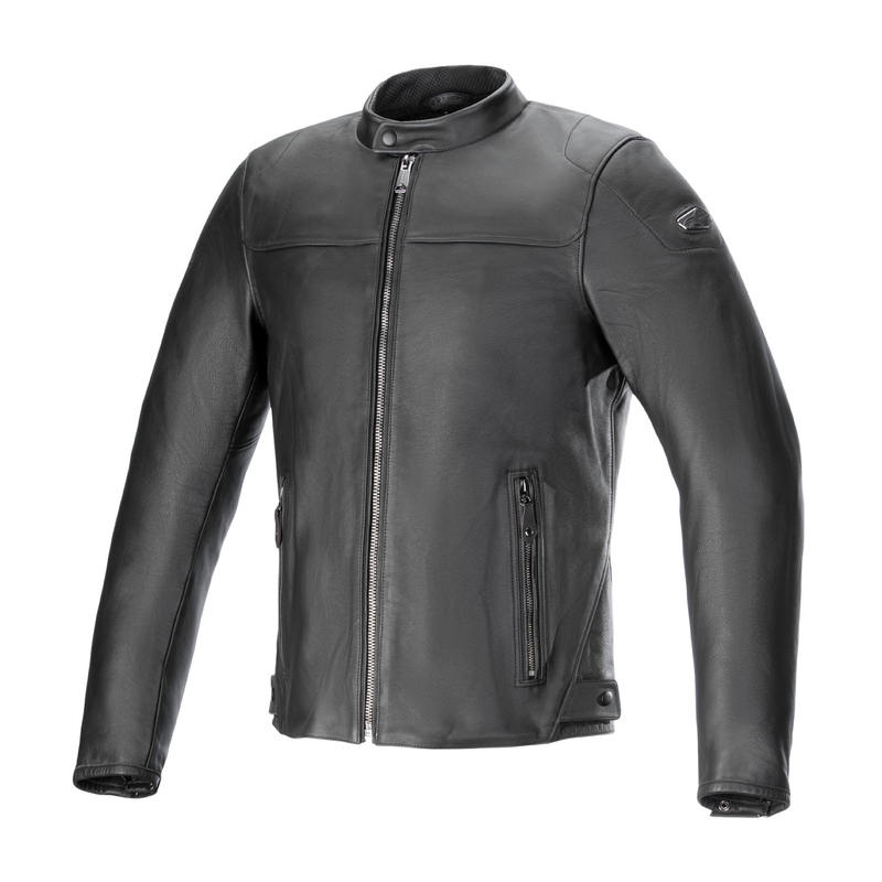Alpinestars Giacca da moto in pelle nera Blacktrack