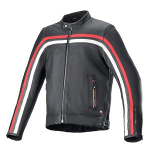 Alpinestars Dyno Giacca da moto in pelle nera-rossa-beige