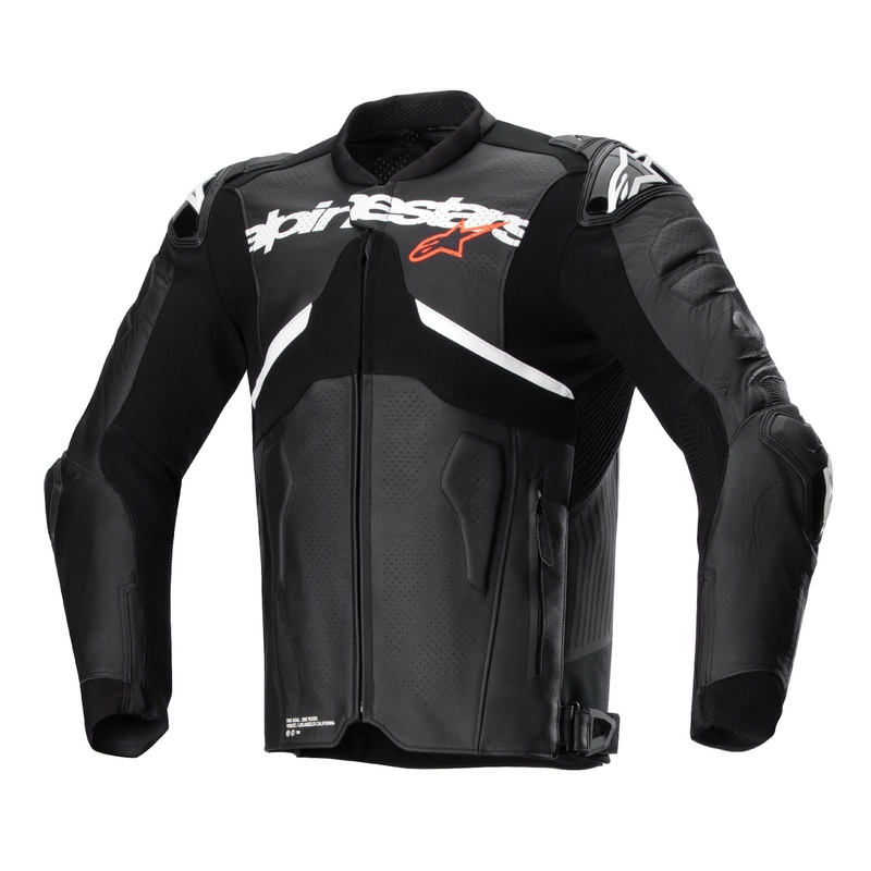 Giacca moto in pelle Alpinestars Atem 5 nero-bianco