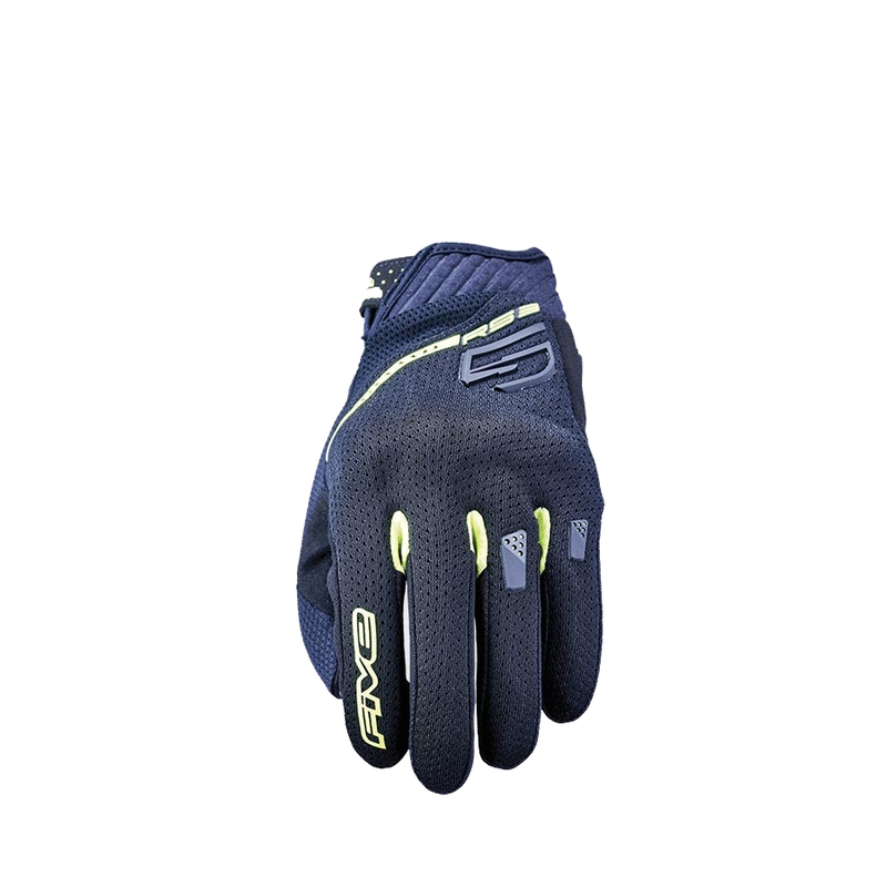Guanti moto FIVE RS3 EVO Airflow nero-giallo fluo