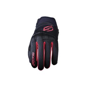 Guanti da moto FIVE Globe EVO nero-rosso