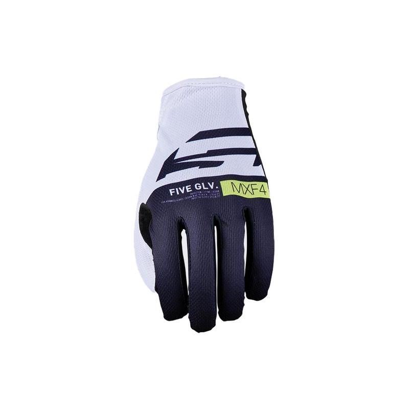 Guanti da motocross FIVE MXF4 bianco-blu-giallo fluo