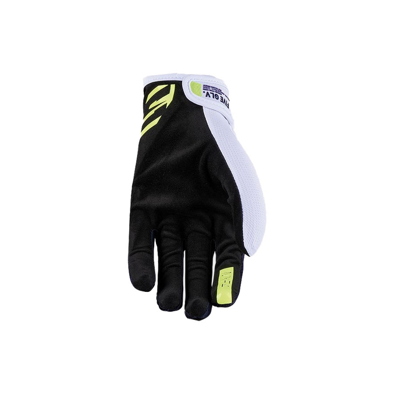 Guanti da motocross FIVE MXF4 bianco-blu-giallo fluo