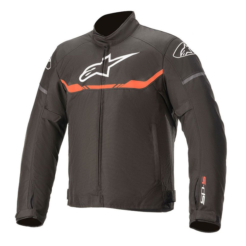 Alpinestars T-SPS Giacca da moto impermeabile nero-rosso fluo
