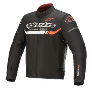 Alpinestars T-SP S Ignition Giacca da moto impermeabile nero-bianco-rosso fluo