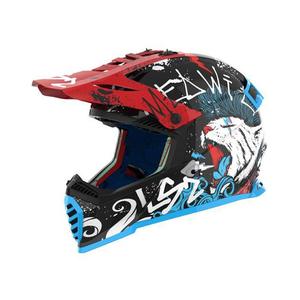 Casco da motocross per bambini LS2 MX437 Fast EVO Mini Starmaw nero