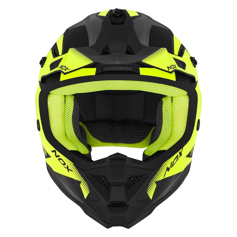 Casco motocross per bambini NOX N761 MX giallo fluo-nero-grigio