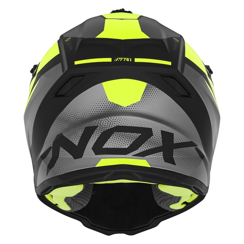 Casco motocross per bambini NOX N761 MX giallo fluo-nero-grigio