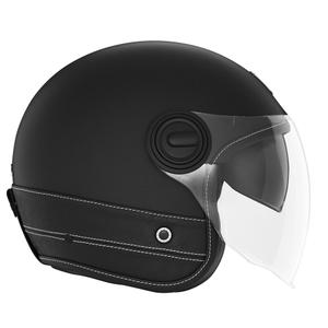 Casco moto aperto NOX PREMIUM Heritage in pelle nera