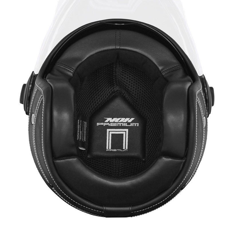 Casco moto aperto NOX PREMIUM Heritage in pelle nera