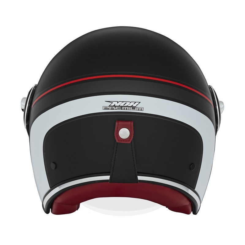Casco moto aperto NOX PREMIUM Heritage nero-rosso-bianco opaco