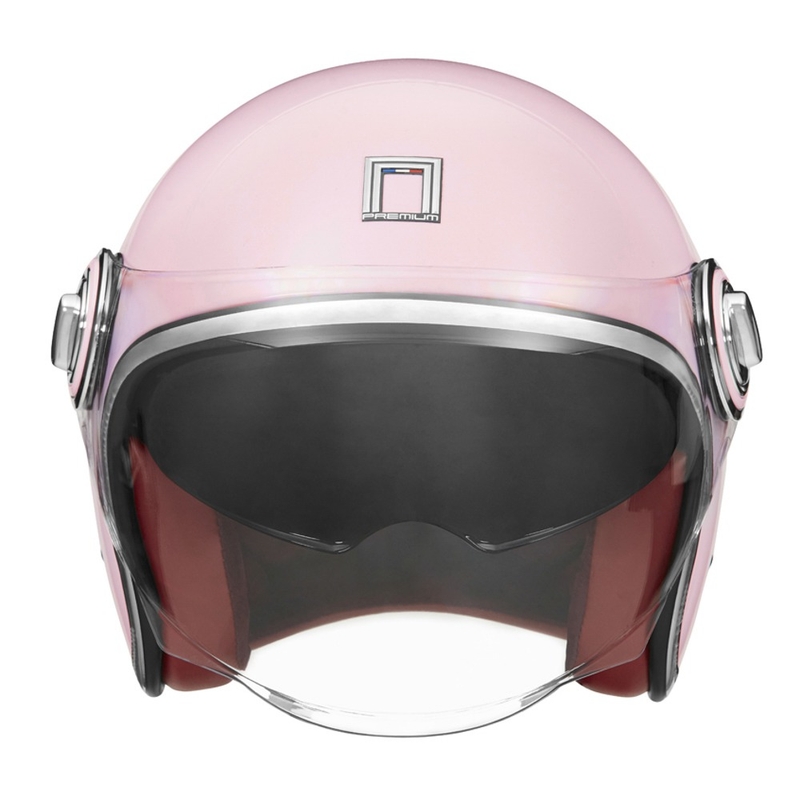 Casco moto aperto NOX PREMIUM Heritage rosa pastello