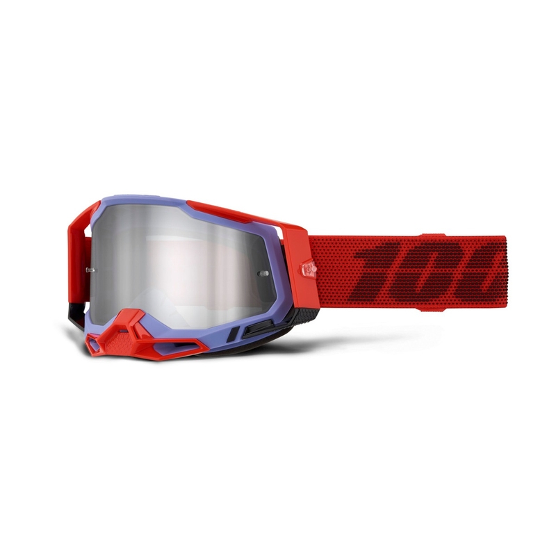 Occhiali da motocross 100% RACECRAFT 2 Cleat argento plexi