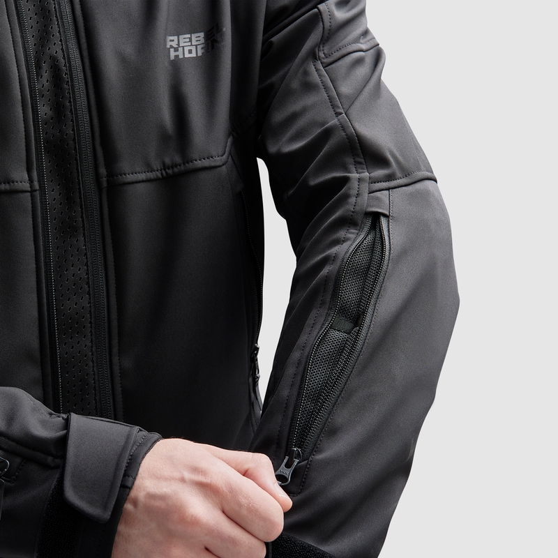 Giacca da moto Softshell Rebelhorn Slash Nero
