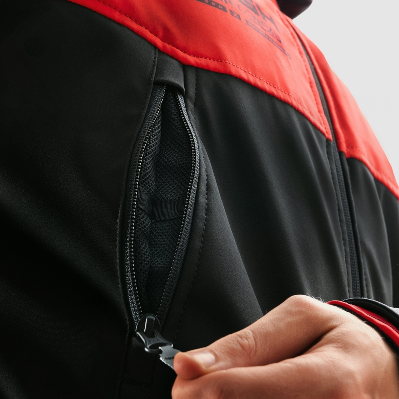 Giacca da motociclista softshell Rebelhorn Slash nera e rossa