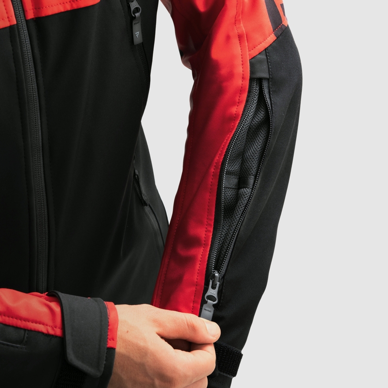 Giacca da motociclista softshell Rebelhorn Slash nera e rossa