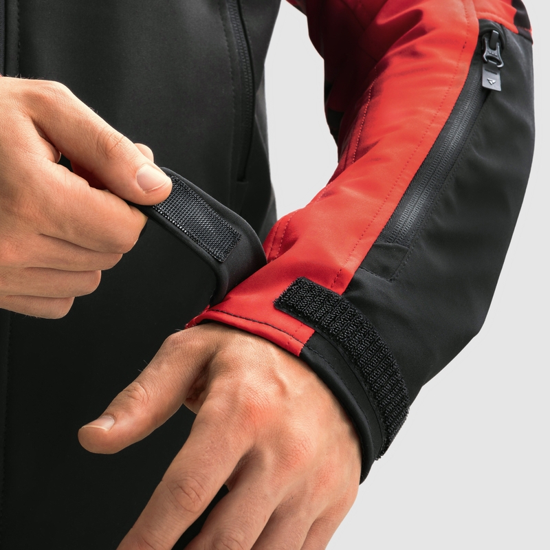 Giacca da motociclista softshell Rebelhorn Slash nera e rossa
