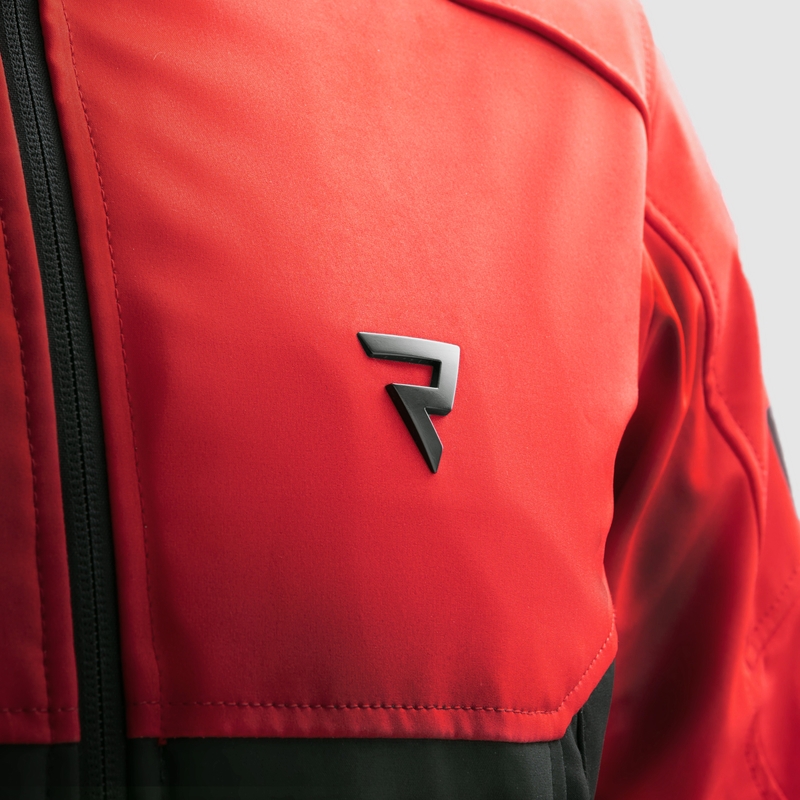 Giacca da motociclista softshell Rebelhorn Slash nera e rossa
