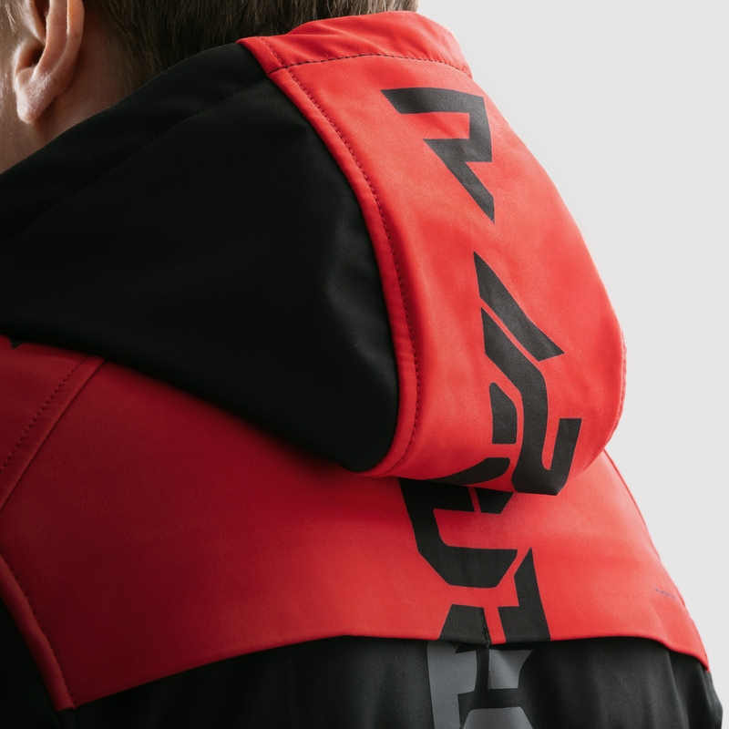 Giacca da motociclista softshell Rebelhorn Slash nera e rossa