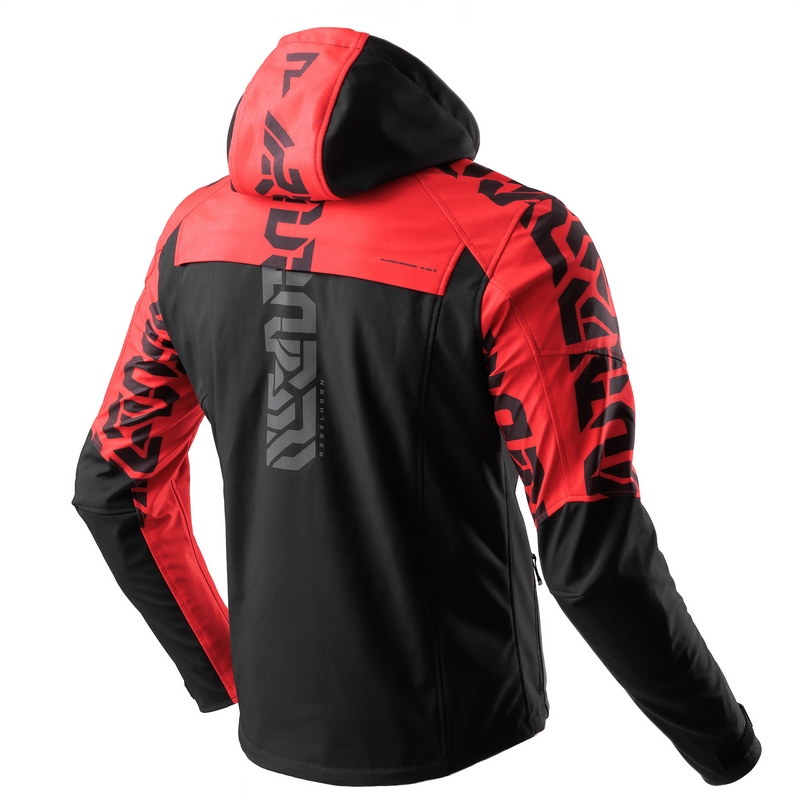 Giacca da motociclista softshell Rebelhorn Slash nera e rossa