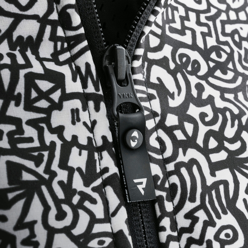 Giacca da moto Softshell Rebelhorn Slash Noriaki in bianco e nero