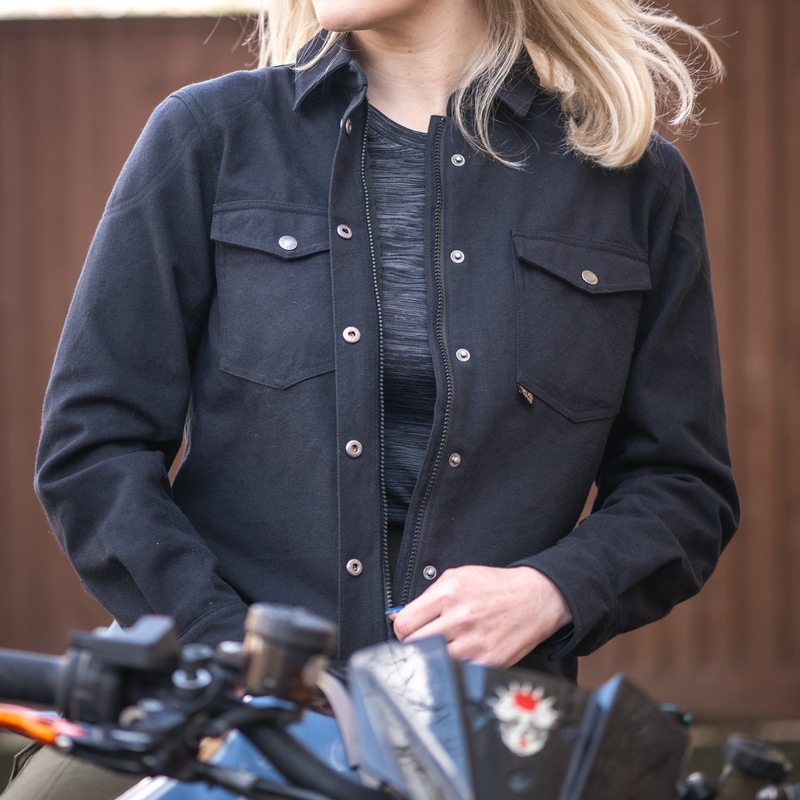 Camicia da moto Oxford Kickback 2.0 Donna Nero