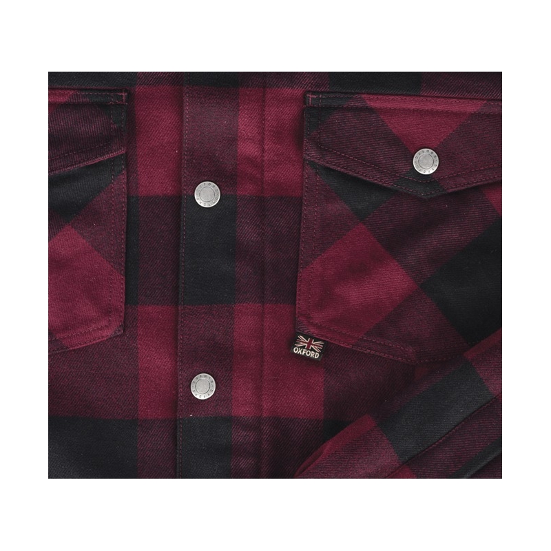 Camicia da moto Oxford Kickback 2.0 da donna, rossa e nera
