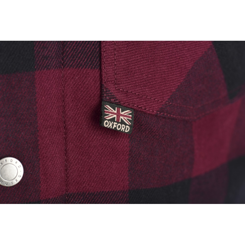 Camicia da moto Oxford Kickback 2.0 da donna, rossa e nera