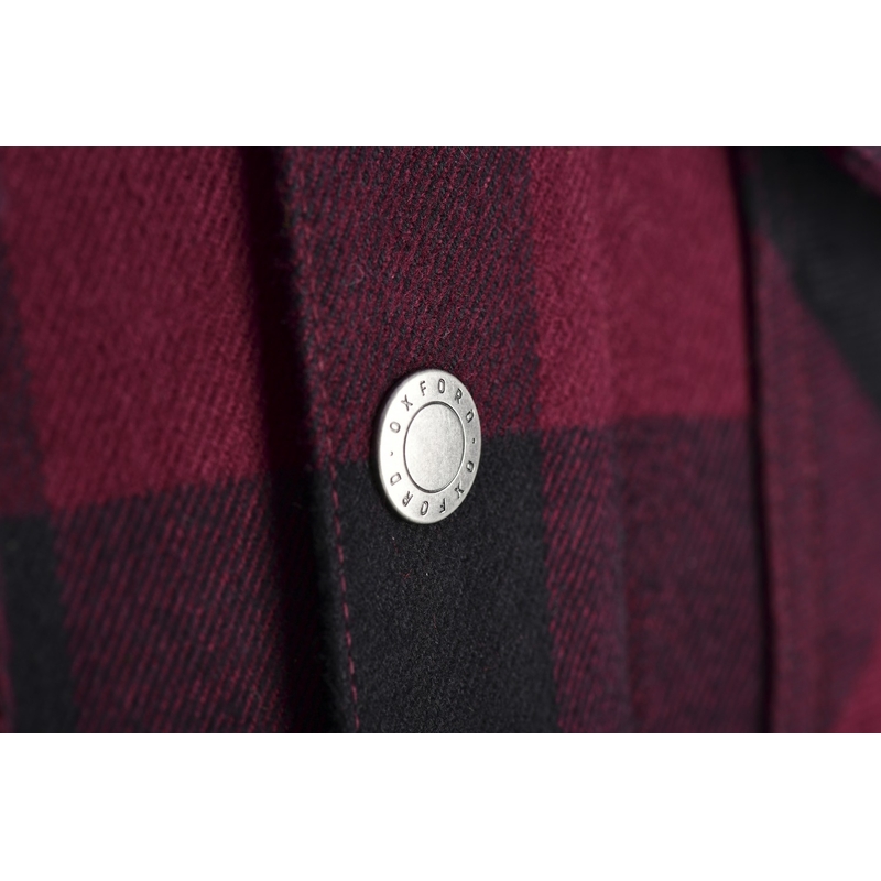 Camicia da moto Oxford Kickback 2.0 da donna, rossa e nera