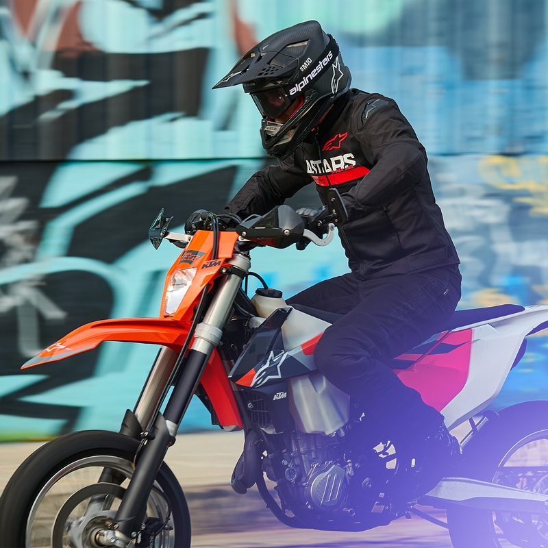 Giacca da moto Alpinestars SMX Air nero-rosso fluo