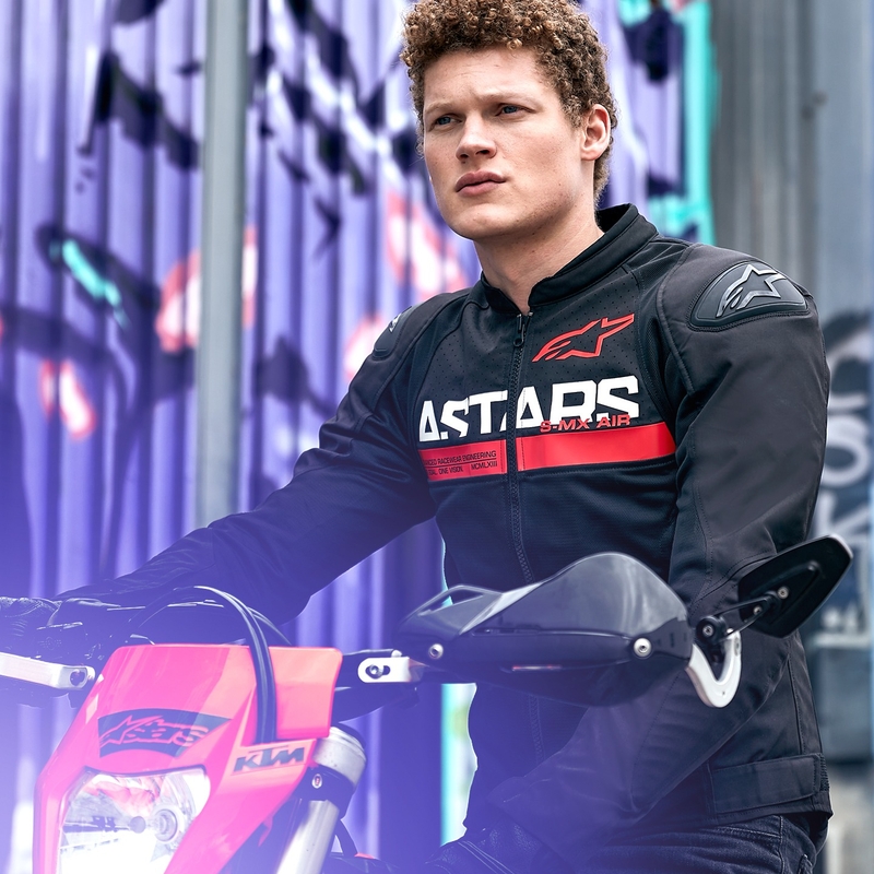 Giacca da moto Alpinestars SMX Air nero-rosso fluo