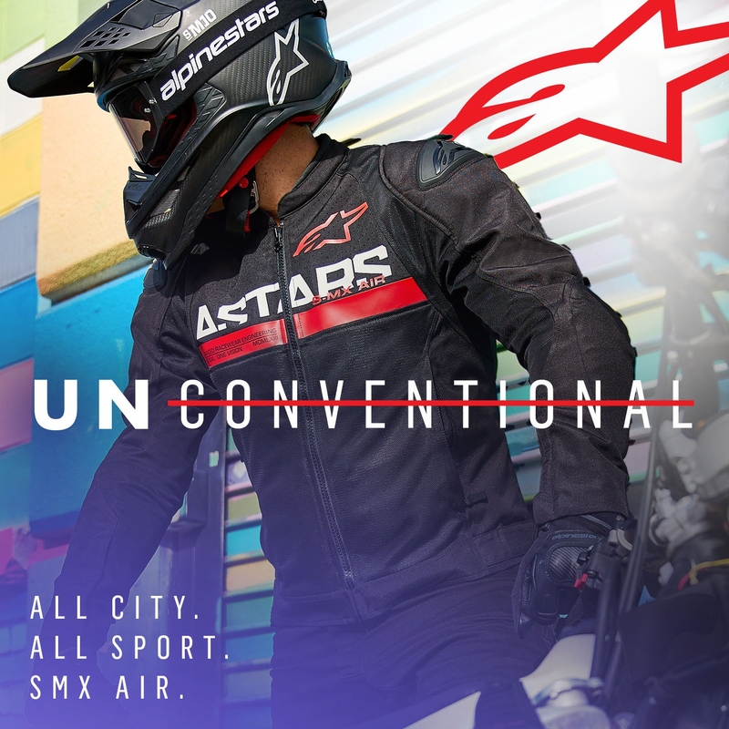 Giacca da moto Alpinestars SMX Air nero-rosso fluo