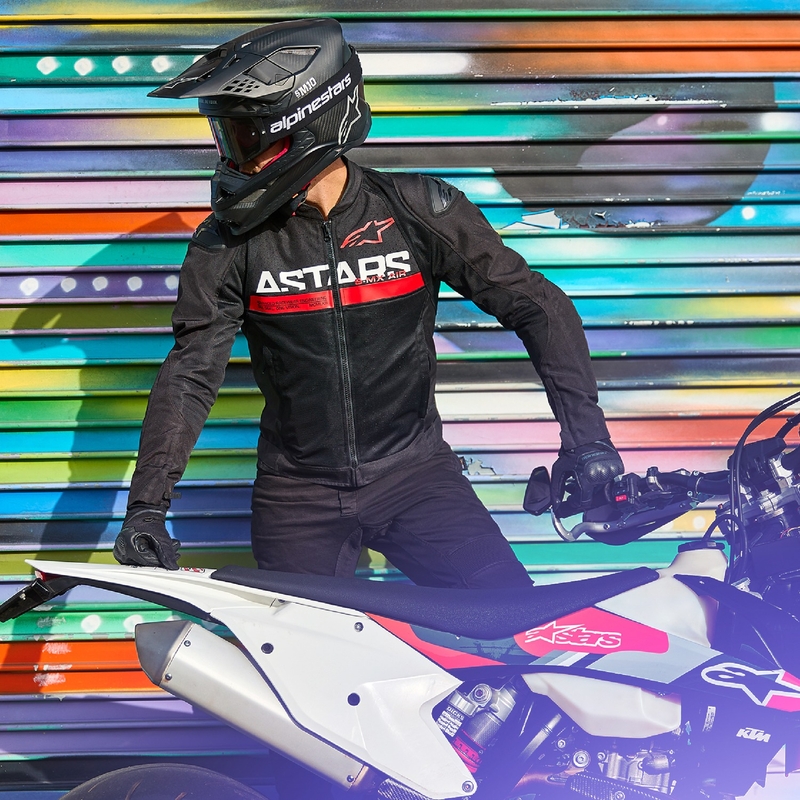 Giacca da moto Alpinestars SMX Air nero-rosso fluo