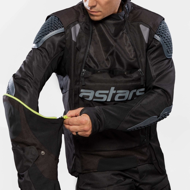 Giacca moto Alpinestars Halo Drystar Blu scuro-Khaki-Arancione-Nero