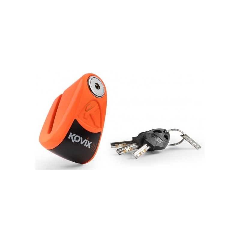 Zámek na kotoučovou brzdu s alarmem KOVIX KAZ10 oranžový