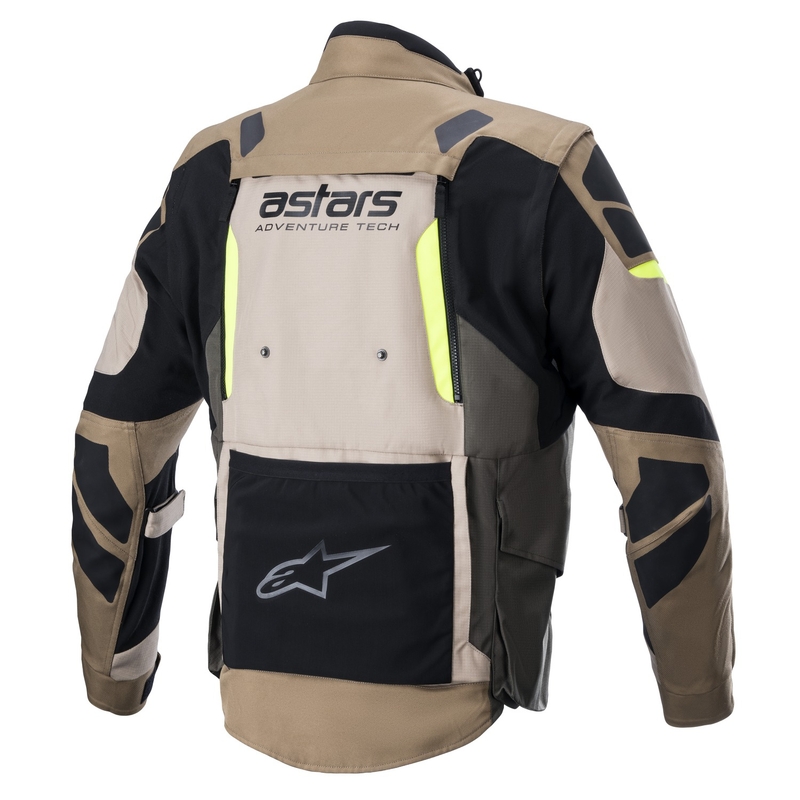 Alpinestars Halo Drystar giacca da moto color kaki-beige-giallo fluo