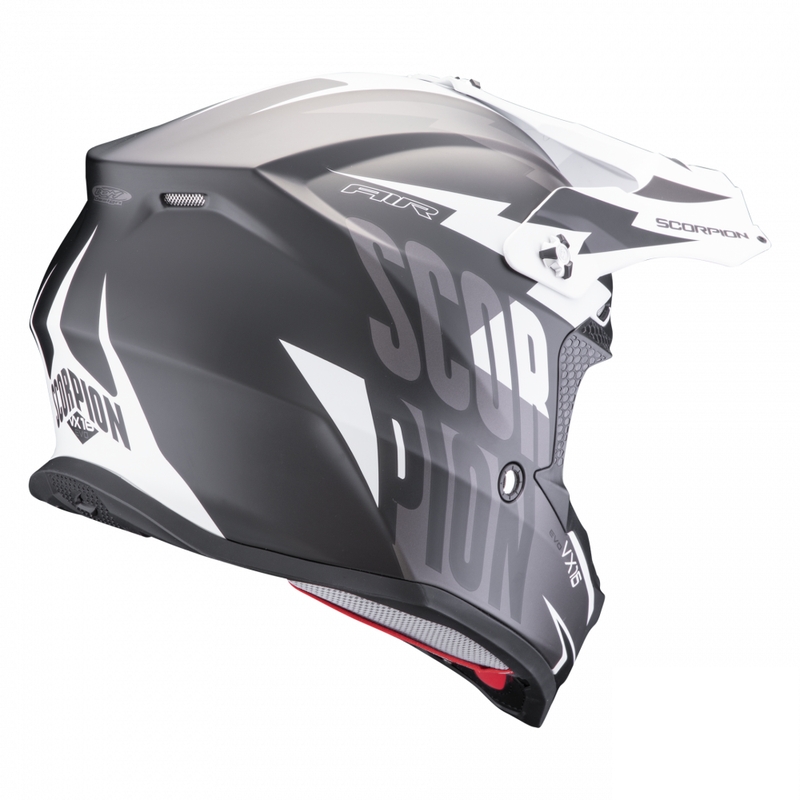 Casco da motocross Scorpion VX-16 EVO AIR Slanter nero opaco-grigio Saldi