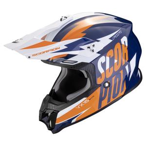 Casco da motocross Scorpion VX-16 EVO AIR Slanter blu-arancio