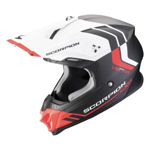 Casco da motocross Scorpion VX-16 EVO AIR Fusion nero opaco-rosso