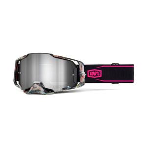 Occhiali da motocross 100% - USA ARMEGA Sarcelle argento plexi