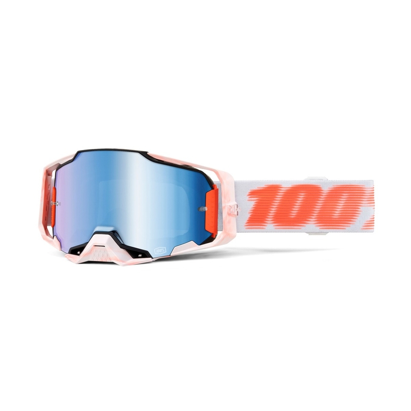 Occhiali da motocross 100% - USA ARMEGA Tubular blue plexi