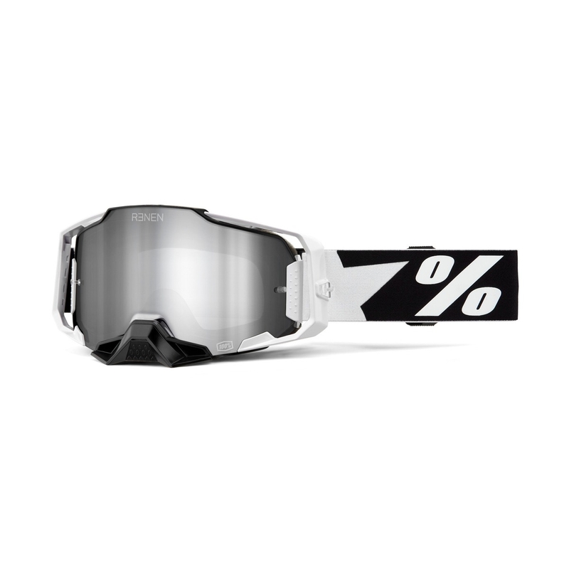 Occhiali da motocross 100% - USA ARMEGA Renen argento plexi