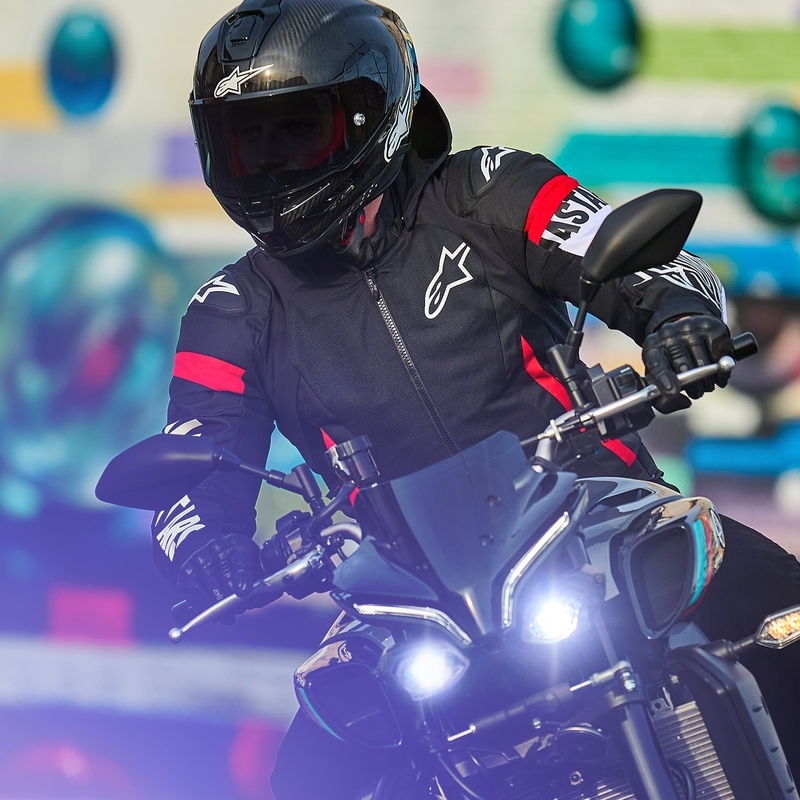 Giacca da moto impermeabile Alpinestars Zaca Air nero-bianco-rosso fluo