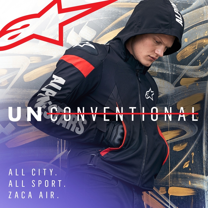 Giacca da moto impermeabile Alpinestars Zaca Air nero-bianco-rosso fluo