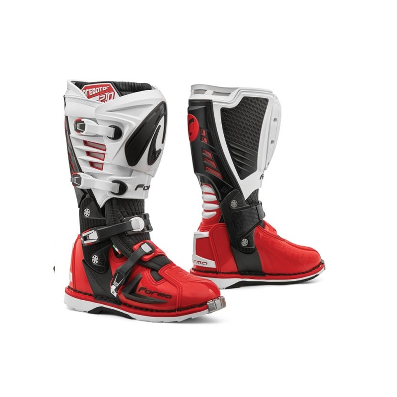 Stivali da moto Forma Predator 2.0 nero-bianco-rosso