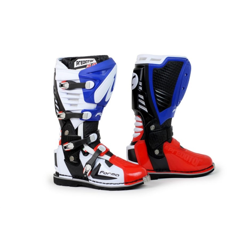 Stivali da moto Forma Predator 2.0 bianco-blu-rosso