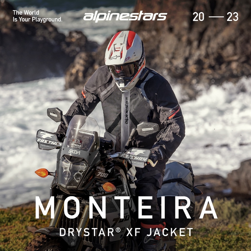Giacca da moto Alpinestars Monteira Drystar XF nera e rossa