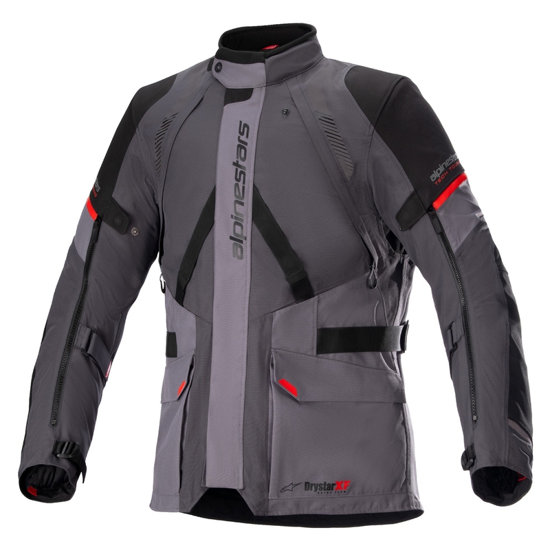 Giacca da moto Alpinestars Monteira Drystar XF grigio scuro-nero-rosso