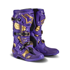 Stivali da moto Alpinestars Tech 10 Limited Edition Champ viola e oro