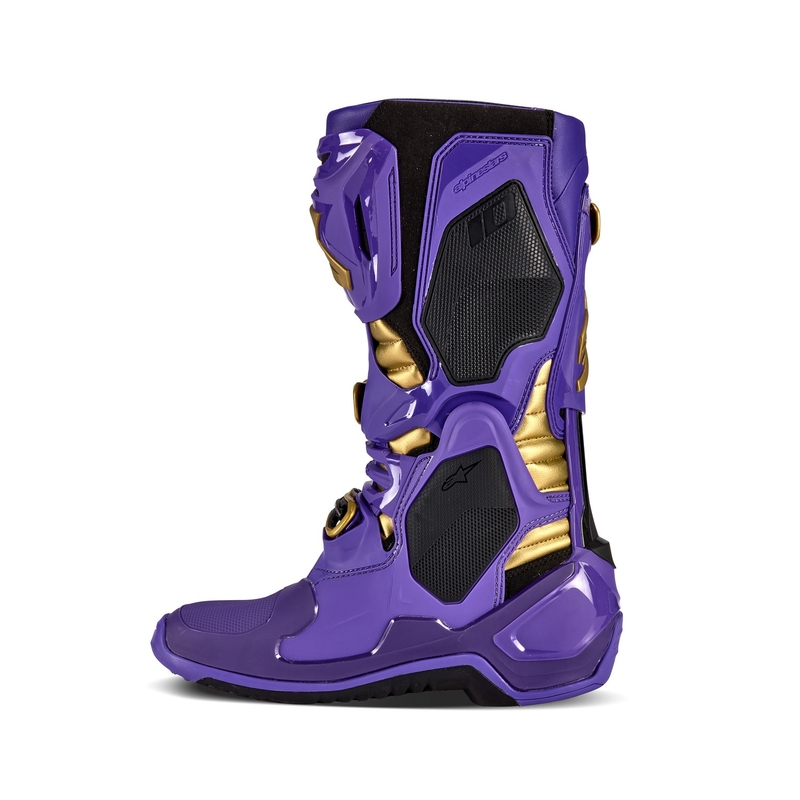Stivali da moto Alpinestars Tech 10 Limited Edition Champ viola e oro
